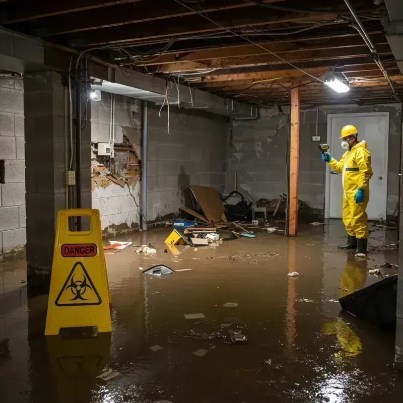 Flooded Basement Electrical Hazard in Nokomis, IL Property